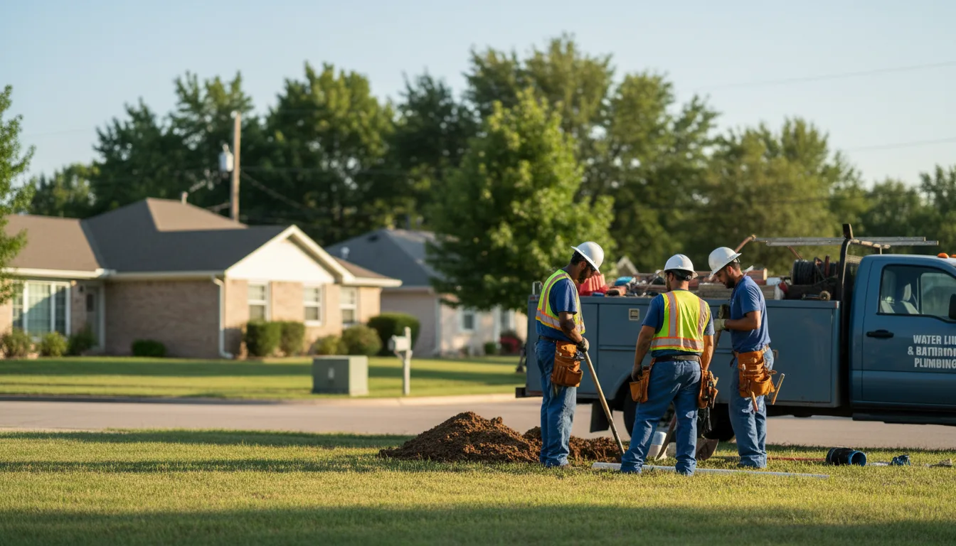 Residential water line and bathroom plumbing service in Keenes, IL